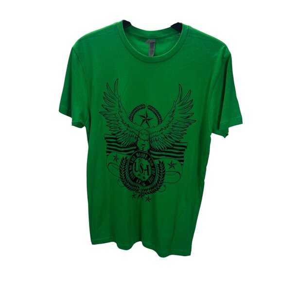 Next Level Green USA 1776 Eagle Graphic T-Shirt Short Sleeve Crew Neck Mens S - Picture 1 of 5